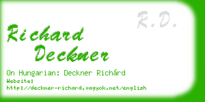 richard deckner business card